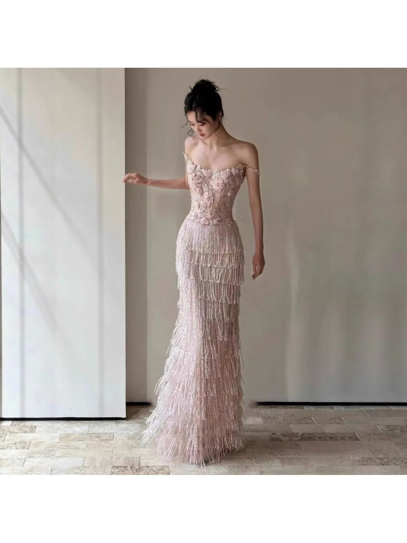 Heavy Industry Mermaid Wedding Dress with Tail - Sleeveless Mermaid Evening Gown, Pink Bridal Dress Suitable for Proms, Banquets, Birthdays, Machine Washable Elegant Tail Wedding Attire for & Outfits
