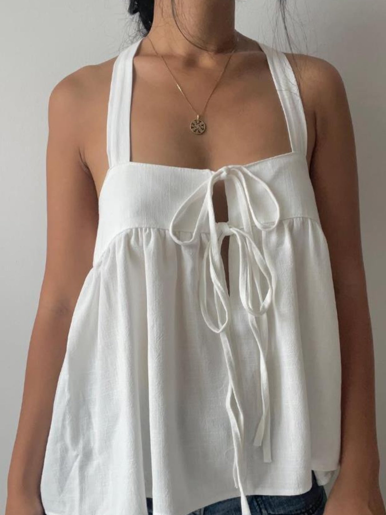Summer Women Camisole, Sleeveless Tops Tie-up Backless Solid Summer Vest for Party Club