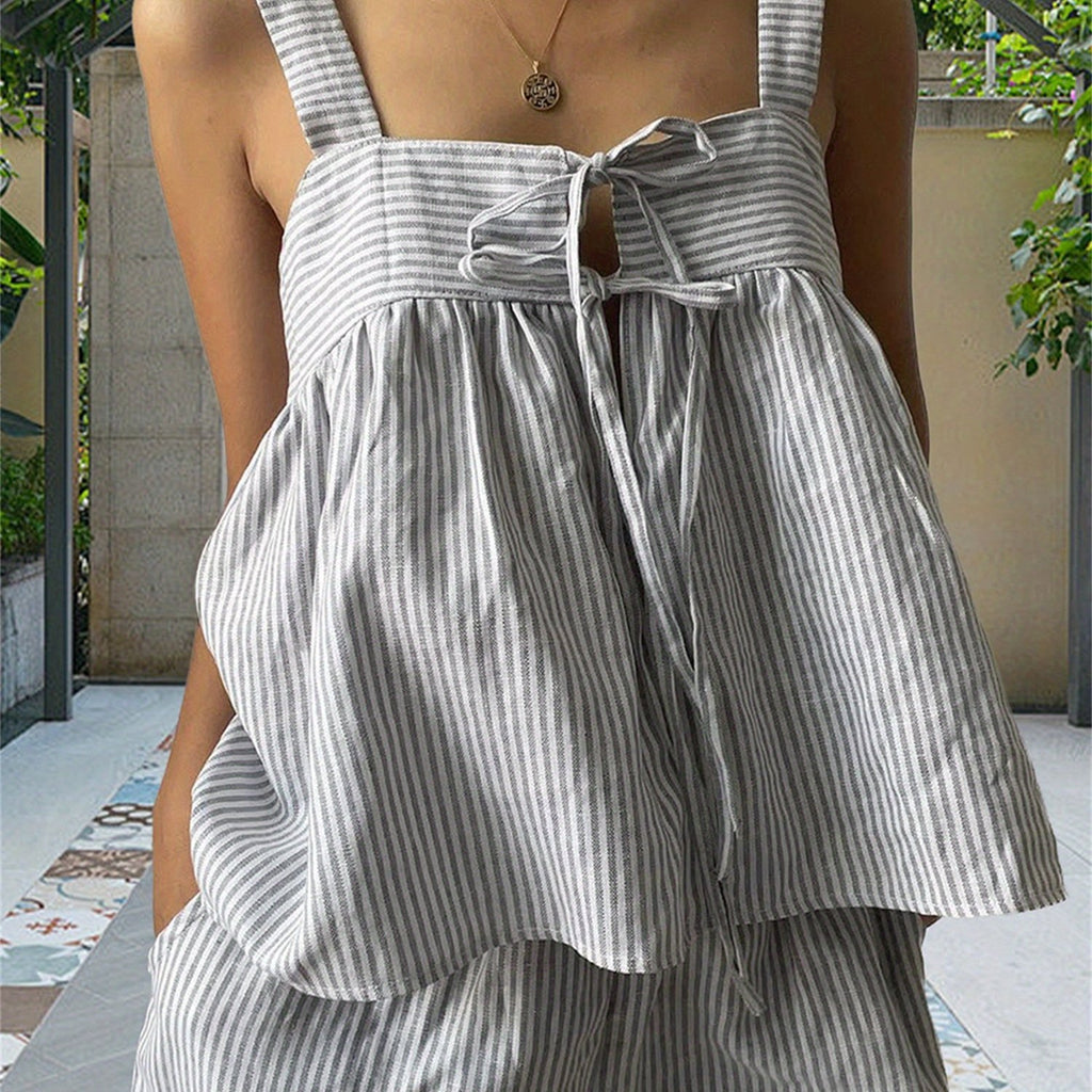 Summer Women Camisole, Sleeveless Tops Tie-up Backless Solid Summer Vest for Party Club