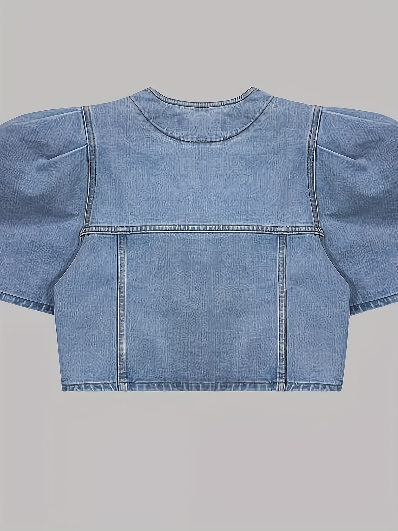 A Stylish Women'S Jacket Resembling Jeans, Featuring a V-Neck And Button Closure, Non-Stretch Princess Sleeves, Perfect for Both Casual And Formal Occasions. This Machine-Washable Coat Is Ideal for Summer