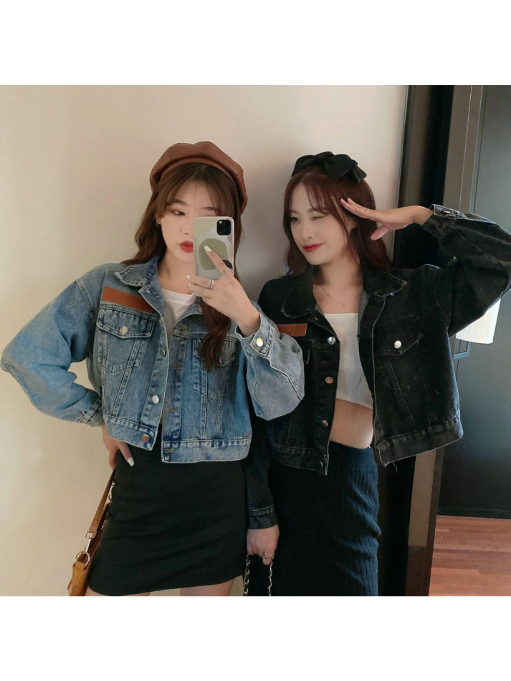 Chic Korean-Inspired Vintage Denim Jacket for Women, a Fashionable Piece That Gives a Youthful Look