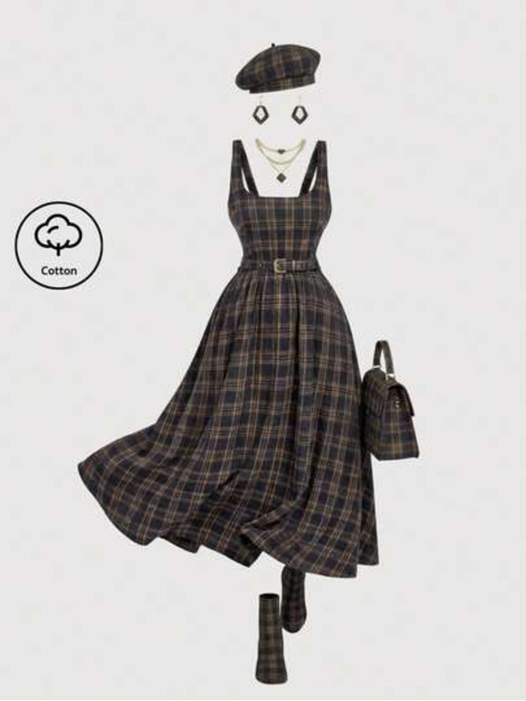 MOD Plus Springsummer Dress for Commuting Birthday Party Vacation Outfit. Floral Print Midi Dress