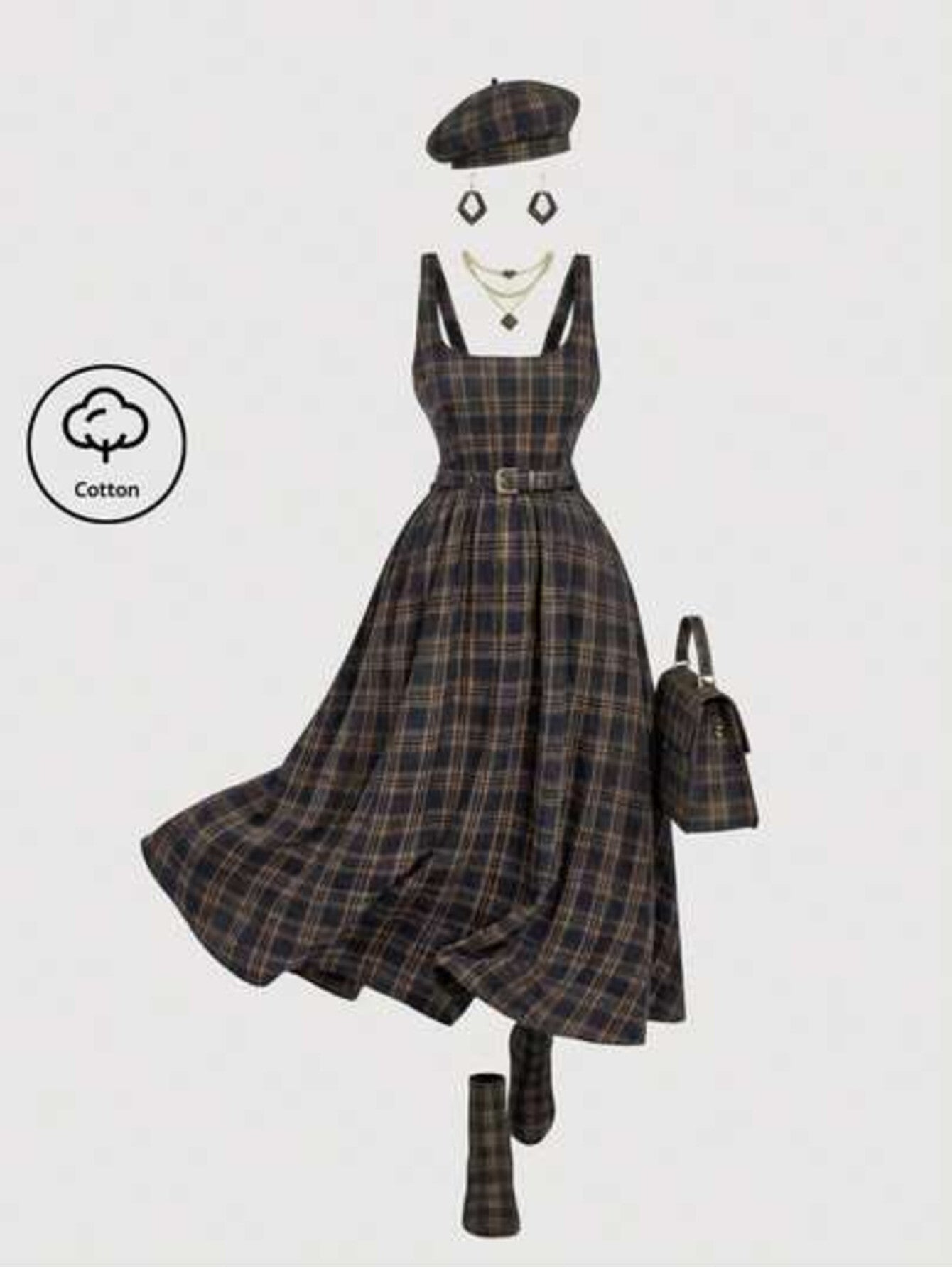 MOD Plus Springsummer Dress for Commuting Birthday Party Vacation Outfit. Floral Print Midi Dress