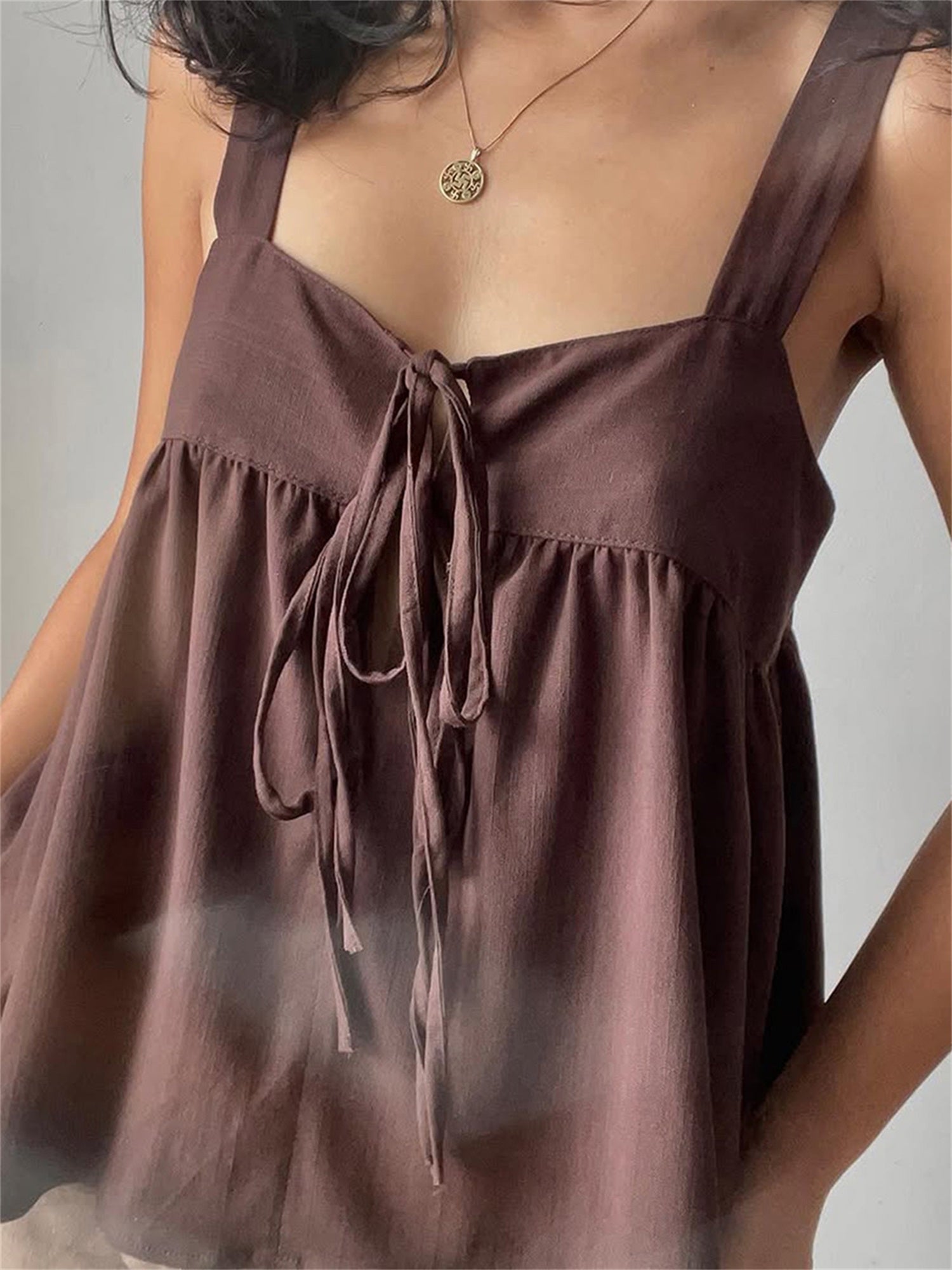 Summer Women Camisole, Sleeveless Tops Tie-up Backless Solid Summer Vest for Party Club