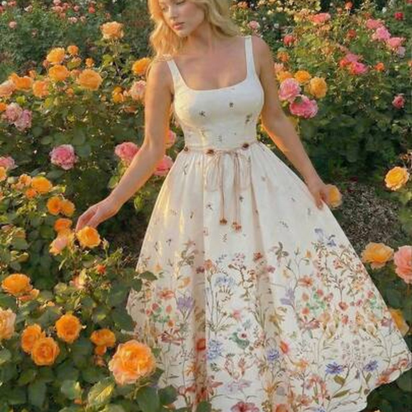 MOD Plus Springsummer Dress for Commuting Birthday Party Vacation Outfit. Floral Print Midi Dress