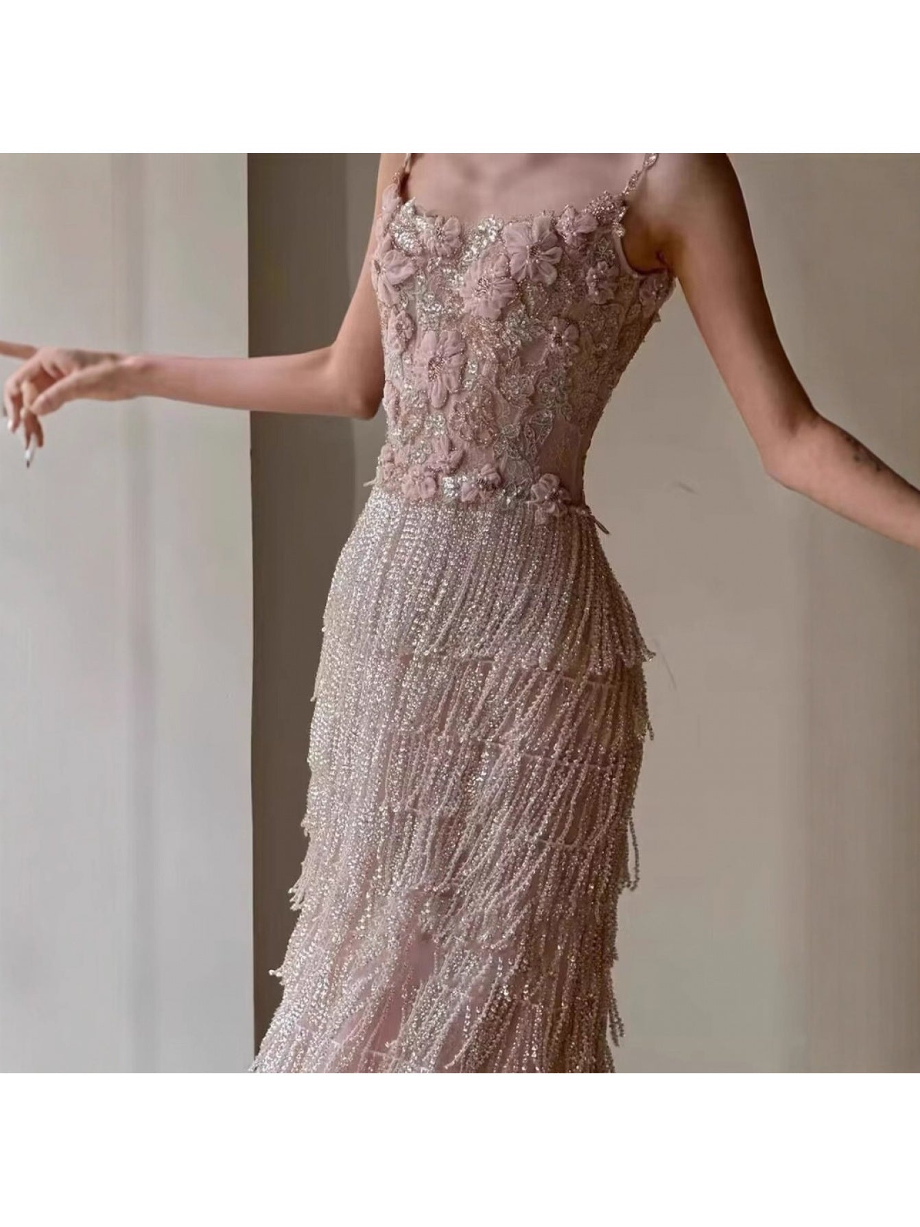 Heavy Industry Mermaid Wedding Dress with Tail - Sleeveless Mermaid Evening Gown, Pink Bridal Dress Suitable for Proms, Banquets, Birthdays, Machine Washable Elegant Tail Wedding Attire for & Outfits