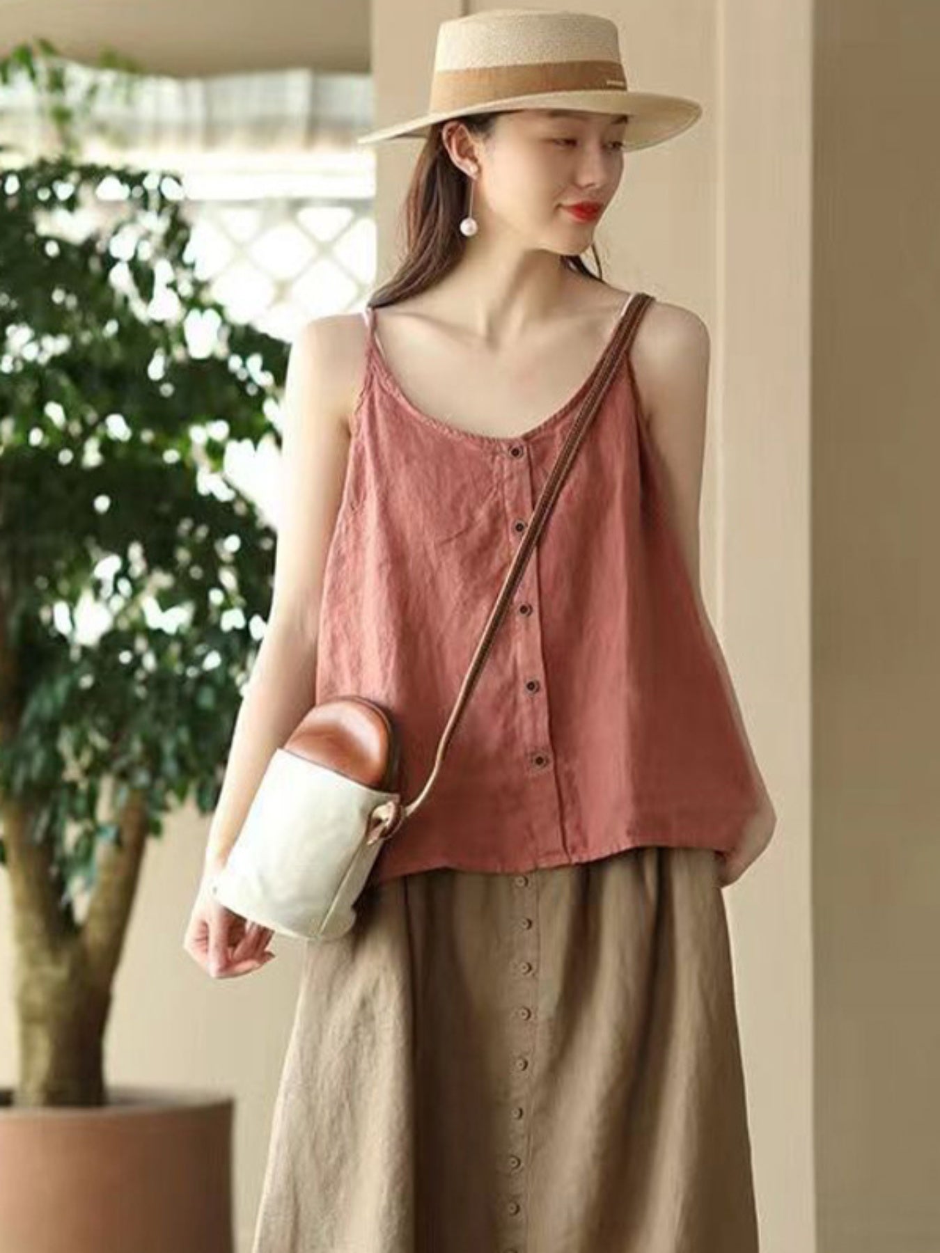 Women Camisoles Solid Color Spaghetti Strap Casual Tank Tops Summer Sleeveless Tops Streetwear
