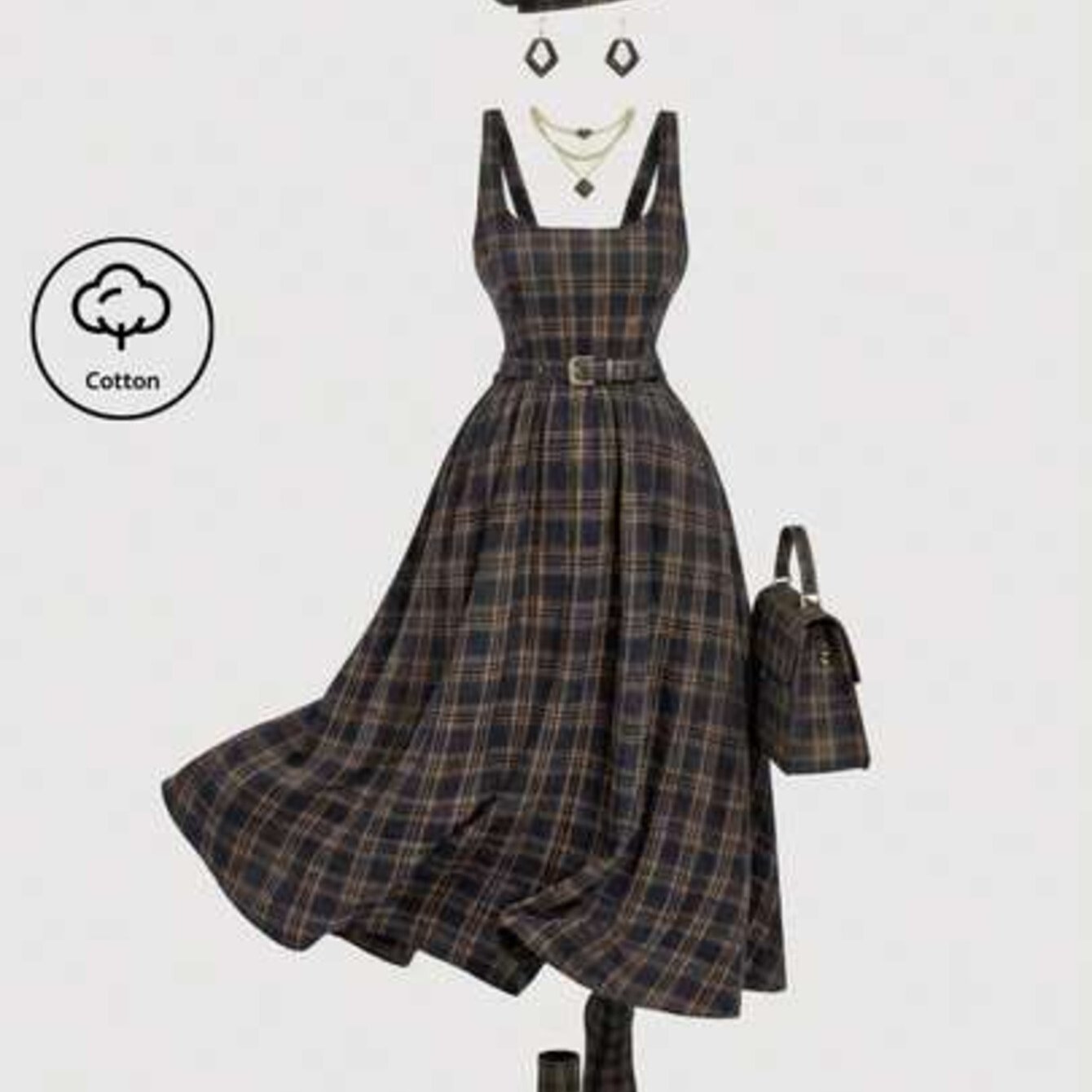 MOD Plus Springsummer Dress for Commuting Birthday Party Vacation Outfit. Floral Print Midi Dress