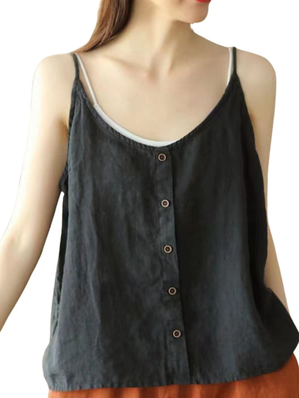 Women Camisoles Solid Color Spaghetti Strap Casual Tank Tops Summer Sleeveless Tops Streetwear