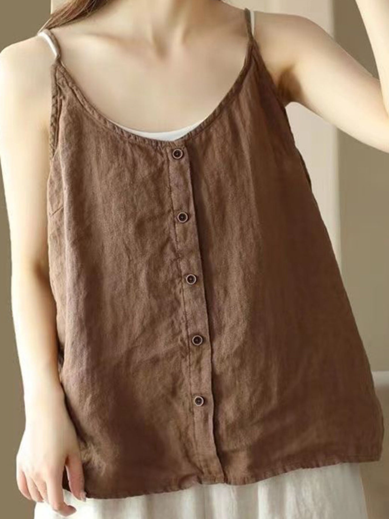 Women Camisoles Solid Color Spaghetti Strap Casual Tank Tops Summer Sleeveless Tops Streetwear