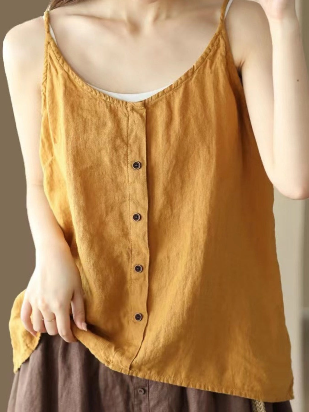 Women Camisoles Solid Color Spaghetti Strap Casual Tank Tops Summer Sleeveless Tops Streetwear