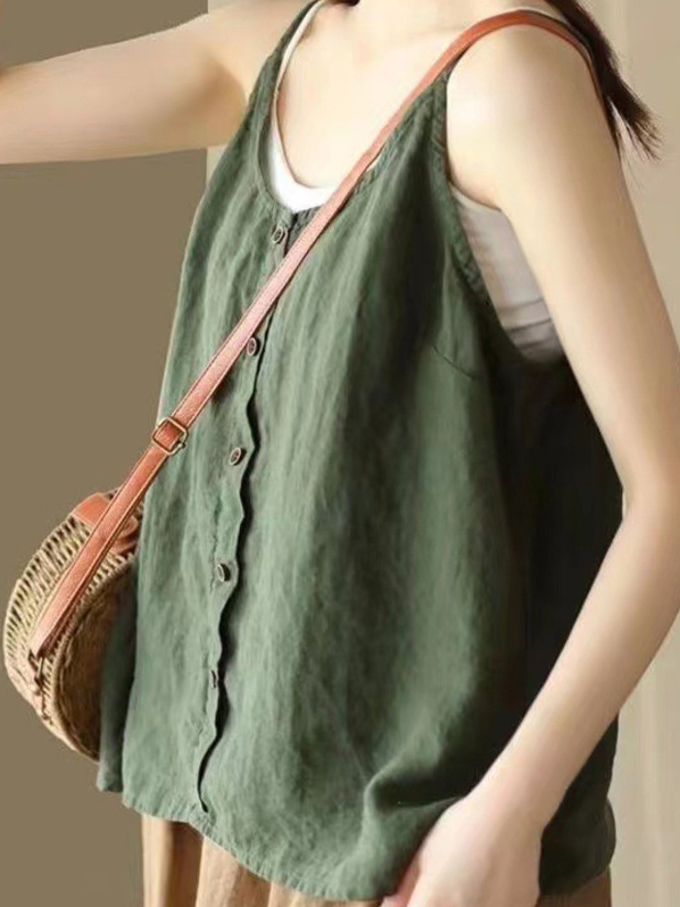 Women Camisoles Solid Color Spaghetti Strap Casual Tank Tops Summer Sleeveless Tops Streetwear
